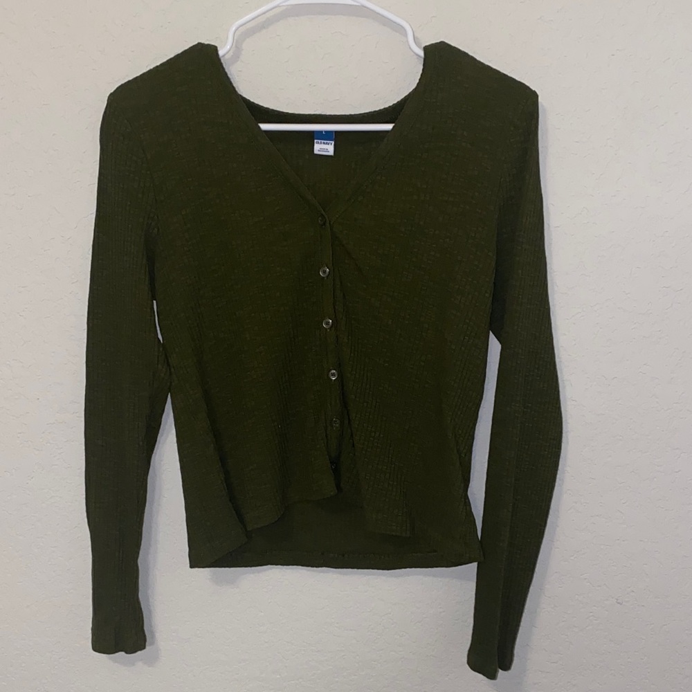 Old Navy Dark Green Button-Down Women's Shirt